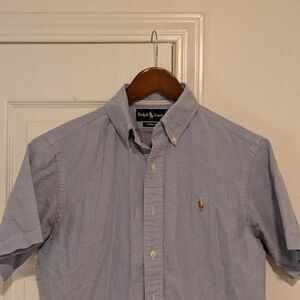 Ralph Lauren Men's Blue Oxford Cloth Button Down Shirt
